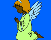 Dibuix Àngel orant  pintat per maria