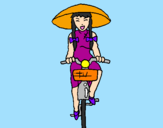 Dibuix Xina amb bicicleta pintat per Herika v.c