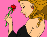 Dibuix Princesa amb una rosa pintat per alba
