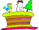 Dibuix Pastís amb ninots  pintat per Bona Pasqua   Sabrina