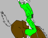 Dibuix Vaquer a cavall pintat per pau