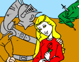 Dibuix Sant Jordi y la princesa pintat per a e s s