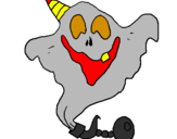 Dibuix Fantasma amb barret de festa pintat per nuria  moreno  peramarch
