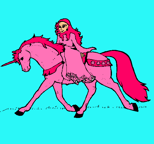 Princesa en unicorn 