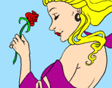Dibuix Princesa amb una rosa pintat per anna 