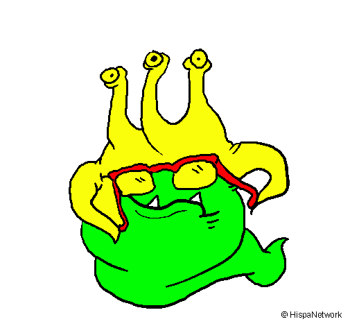 Dibuix Extraterrestre amb ulleres pintat per alex caballero osa
