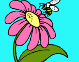 Dibuix Margarida amb abella pintat per AINA