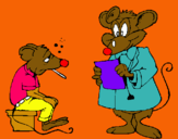 Dibuix Doctor i pacient ratolí pintat per claudia soca