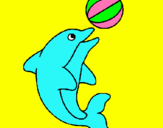 Dibuix Dofí jugant amb una pilota pintat per oicor
