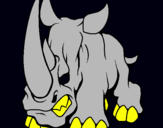 Dibuix Rinoceront II pintat per Alejandro