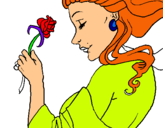 Dibuix Princesa amb una rosa pintat per MARC
