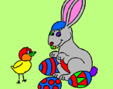 Dibuix Pollet, conillet i ous pintat per tomas