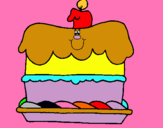 Dibuix Pastís d'aniversari pintat per lucia alvarez