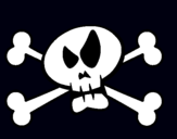 Dibuix Calavera pintat per bandera pirata