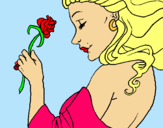 Dibuix Princesa amb una rosa pintat per eva