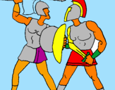 Dibuix Lluita de gladiadors pintat per PAU MOYA  PORRAS