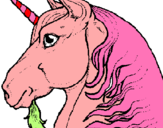 Dibuix Cap d'unicorn pintat per roman