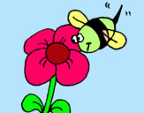 Dibuix Abella i flor  pintat per anna
