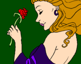 Dibuix Princesa amb una rosa pintat per Andrea perra