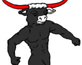 Dibuix Cap de búfal pintat per berta olot