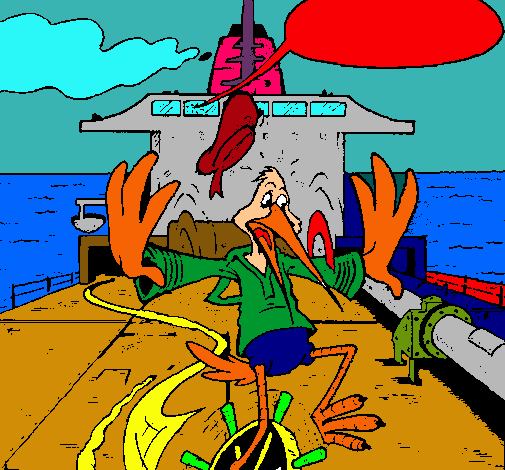 Cigonya en un vaixell