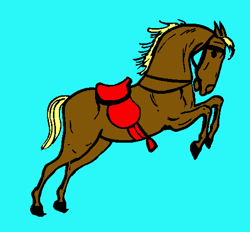 Cavall amb cadira saltant 