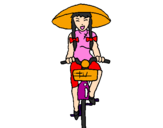 Dibuix Xina amb bicicleta pintat per ivette
