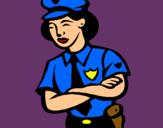 Dibuix Policia dona pintat per guillem