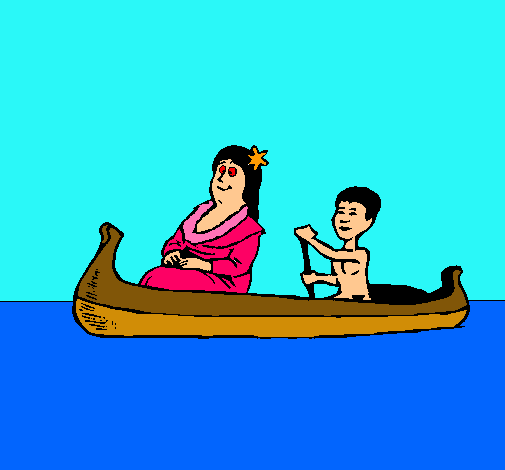 Mare i fill en canoa 