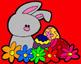 Dibuix Conillet de Pasqua pintat per carmina