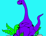 Dibuix Diplodocus assegut  pintat per snnupy