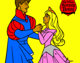 Dibuix Bella durment ballant amb el príncep pintat per sila