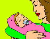 Dibuix Mare amb la seva nadó II pintat per julia v
