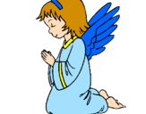 Dibuix Àngel orant  pintat per ariadna