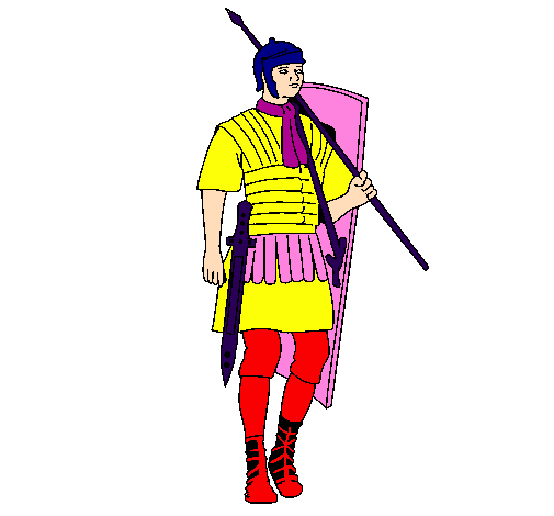 Dibuix Soldat romà  pintat per U