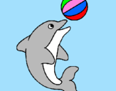 Dibuix Dofí jugant amb una pilota pintat per andrea86