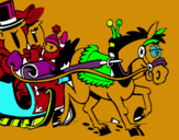 Dibuix Cavall amb un trineu pintat per MUSA JUAPO