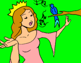 Dibuix Princesa cantant pintat per rebeca