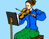 Dibuix Dama violinista pintat per adrià