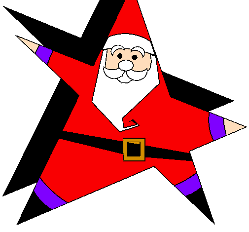 Pare Noel en forma d'estrella 