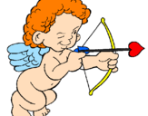 Dibuix Cupido apuntant amb la fletxa pintat per ANAHI