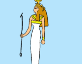 Dibuix Hathor pintat per mar