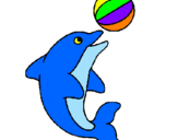 Dibuix Dofí jugant amb una pilota pintat per carles