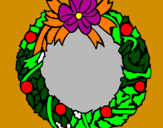 Dibuix Corona de nadal  pintat per nadal laia