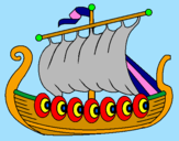 Dibuix Vaixell víking  pintat per mireia