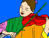 Dibuix Violinista  pintat per daniela