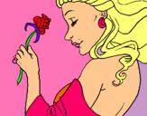 Dibuix Princesa amb una rosa pintat per llua