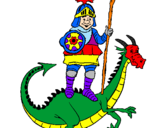 Dibuix Sant Jordi i el drac pintat per llefre