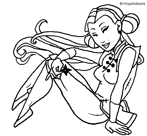 Dibuix Princesa ninja pintat per ninja