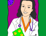 Dibuix Doctora somrient pintat per marina & gomez